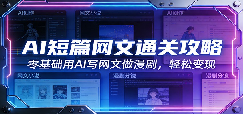 AI短篇网文通关攻略：零基础用AI写网文做漫剧，轻松变现|协议软件打粉软件