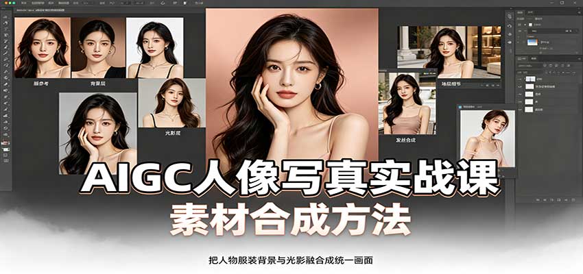 AIGC人像写真实战课：软件平台部署筹备，素材合成方法，多题材写真案例|一人科技OPC聚合软件