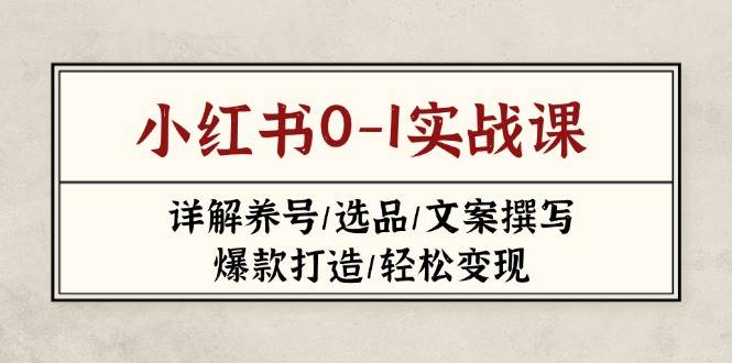 小红书0-1实战课(2023-2025)，详解养号/选品/文案撰写/爆款打造/轻松变现|HOOK协议网