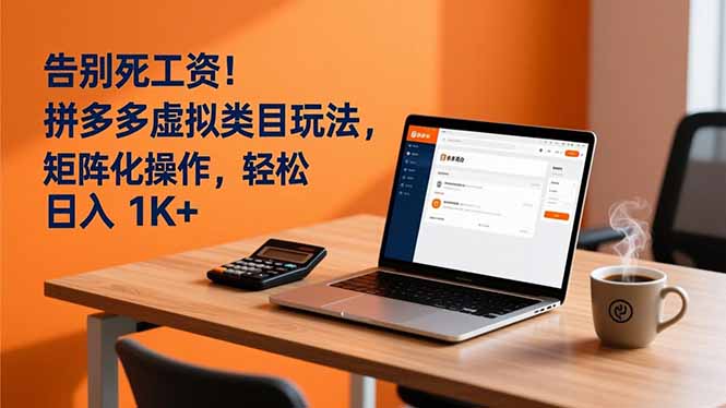 告别死工资！拼多多虚拟类目玩法，矩阵化操作，轻松日入 1K+|HOOK协议网