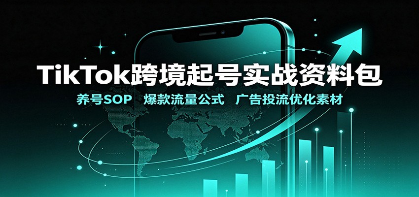 TikTok跨境起号实战资料包：养号SOP，爆款流量公式，广告投流优化素材|一人科技OPC聚合软件
