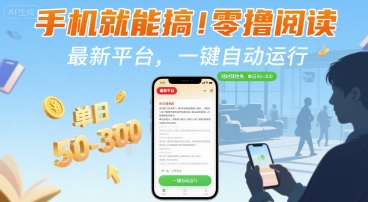 手机就能搞！零撸阅读挂G，最新平台，一键自动运行，随时随地挣，单日50-3张+【揭秘】|HOOK协议网