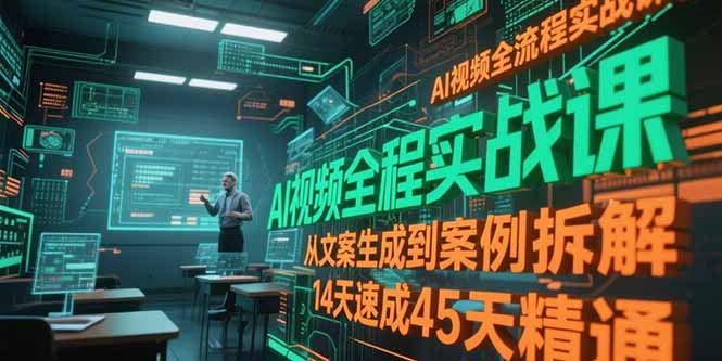 AI视频全流程实战课，从文案生成到案例拆解，14天速成45天精通|HOOK协议网
