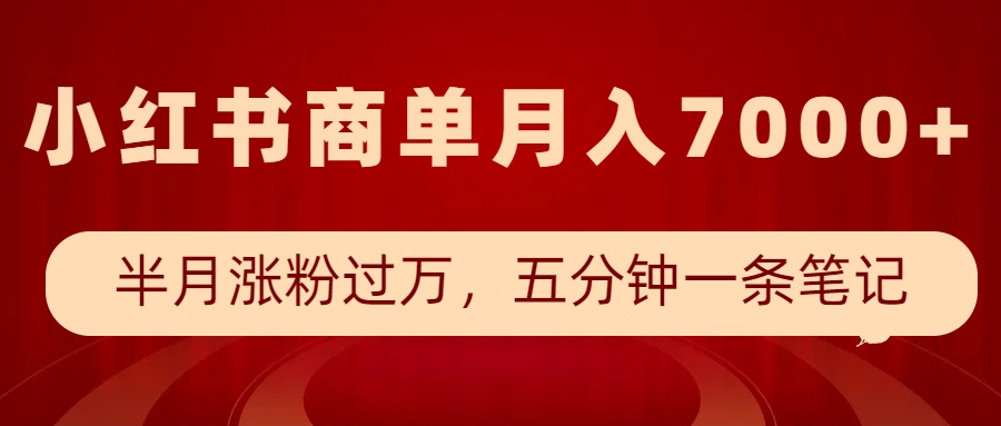 小红书商单最新玩法，半个月涨粉过万，五分钟一条笔记，月入7000+|HOOK协议网