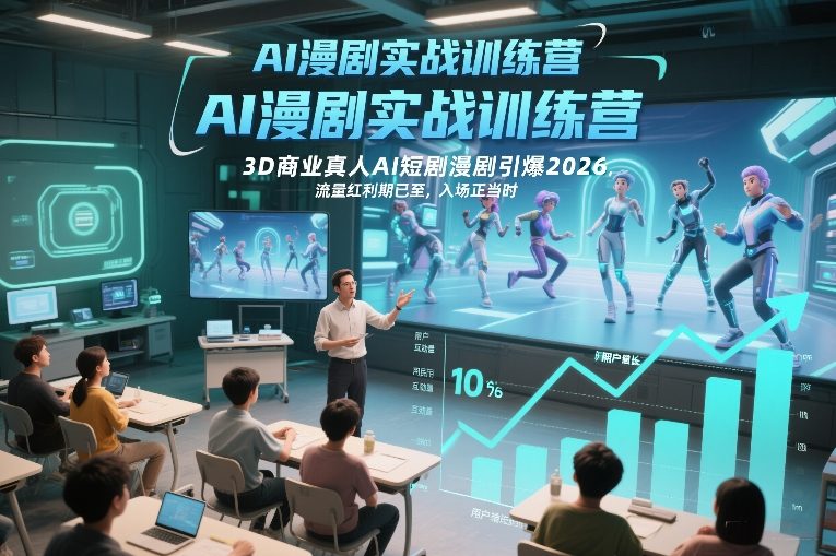 AI漫剧实战训练营，3D商业真人AI短剧漫剧引爆2026，流量红利期已至，入场正当时|HOOK协议网