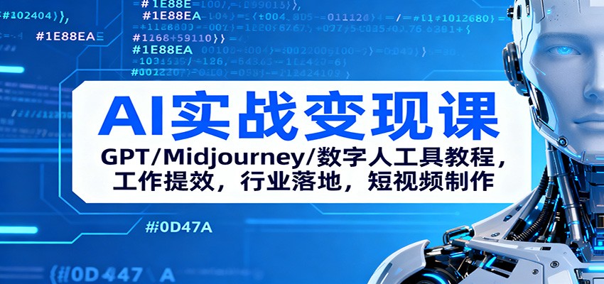 AI实战变现课：GPT/Midjourney/数字人工具教程，工作提效，行业落地，短视频制作|HOOK协议网