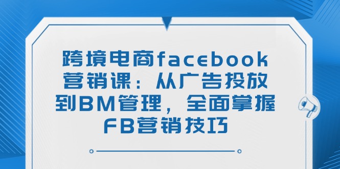 跨境电商facebook营销课：从广告投放到BM管理，全面掌握FB营销技巧|HOOK协议网