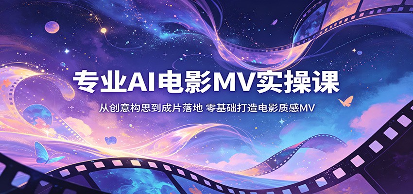 专业AI电影MV实操课：从创意构思到成片落地，零基础打造电影质感MV|一人科技公司导航
