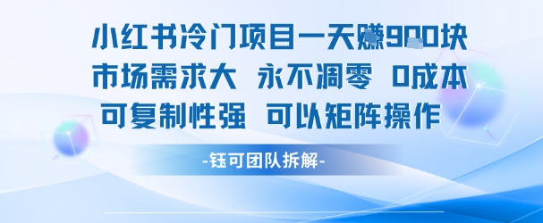 小红书冷门项目一天收益9张，市场需求大，0成本，可复制性强可以矩阵操作|HOOK协议网