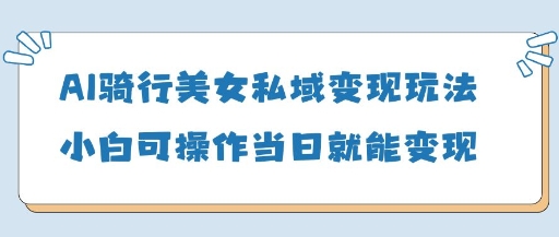 AI骑行美女私域变现玩法小白可操作当日变现5张|HOOK协议网