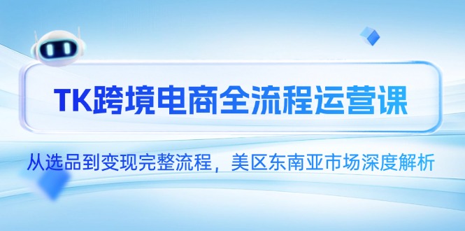 TK跨境电商全流程运营课，从选品到变现完整流程，美区东南亚市场深度解析|HOOK协议网