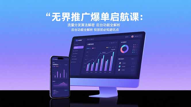无界推广爆单启航课：流量分发算法解密 后台功能全解析 投放前必知避坑点|HOOK协议网