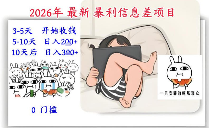 2026年最新暴利信息差项目：3-5天开始收米，10天后稳定3张，0门槛，每天两三个小时搞定|HOOK协议网