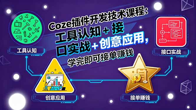 Coze插件开发技术课程：工具认知+接口实战+创意应用，学完即可接单赚钱|HOOK协议网