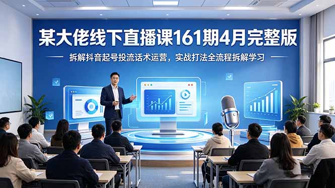 某大佬线下直播课161期4月完整版，拆解抖音起号投流话术运营，实战打法全流程拆解学习|协议软件打粉软件
