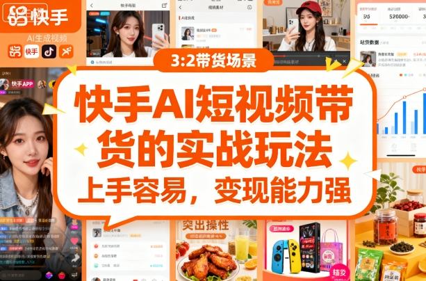 快手ai短视频带货的实战玩法，上手容易，变现能力强|HOOK协议网