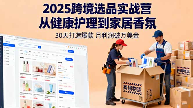 2025跨境选品实战营：从健康护理到家居香氛，30天打造爆款,月利润破万美金|HOOK协议网