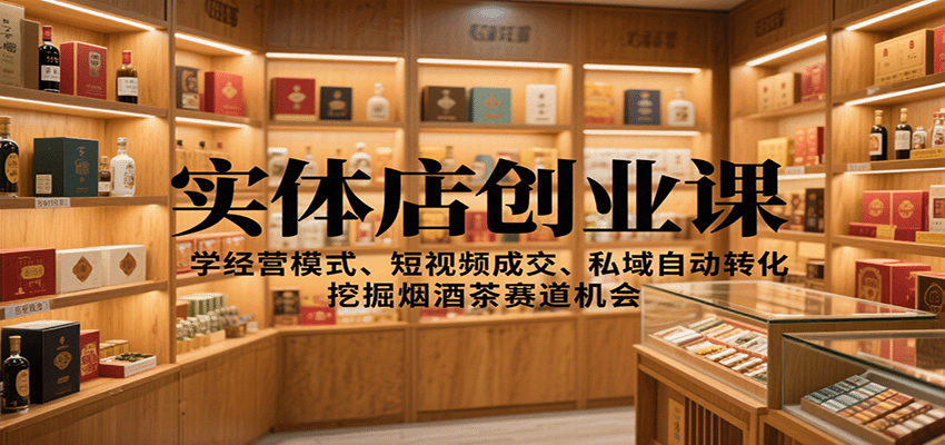 实体店创业课：学经营模式、短视频成交、私域自动转化，挖掘烟酒茶赛道机会|HOOK协议网