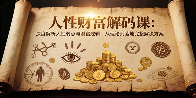 人性财富解码课6.0：深度解析人性弱点与财富逻辑，理论到落地完整解决方案|HOOK协议网
