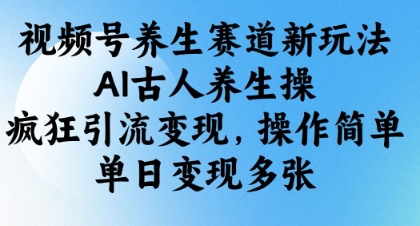 视频号养生赛道新玩法，AI古人养生操，疯狂引流变现，操作简单，单日变现多张|HOOK协议网