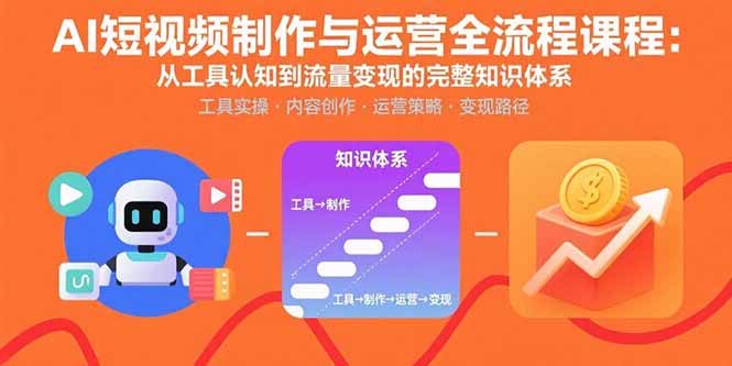 AI短视频制作与运营全流程课程：从工具认知到流量变现的完整知识体系|HOOK协议网