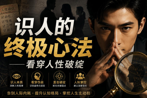付费文章：识人的终极心法——看穿人性破绽|一人科技OPC聚合软件