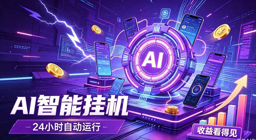 AI智能广告挂机，躺赚新模式 设备托管运行，解放双手持续变现|一人科技OPC聚合软件