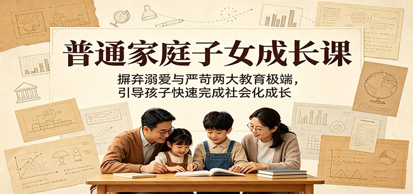 普通家庭子女成长课：摒弃溺爱与严苛两大教育极端，引导孩子快速完成社会化成长|一人科技公司导航