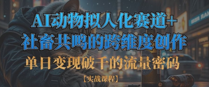 单日变现破千的流量密码，AI动物拟人化赛道+社畜共鸣的跨维度创作|HOOK协议网