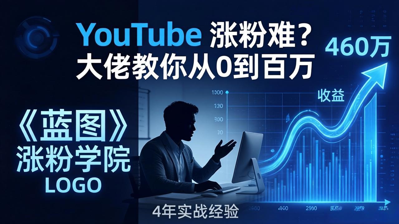 YouTube 涨粉难？《蓝图涨粉学院》：4 年赚 460 万的大佬教策略，从0到百万有路径！|协议软件打粉软件