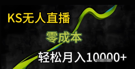 KS无人直播25年最新玩法，只需一部手机，轻松月入1W+【揭秘】|HOOK协议网