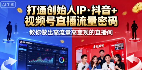 25年直播9-10两期线下课，打通创始人IP，抖音+视频号直播流量密码，教你做出高流量高变现的直播间|HOOK协议网
