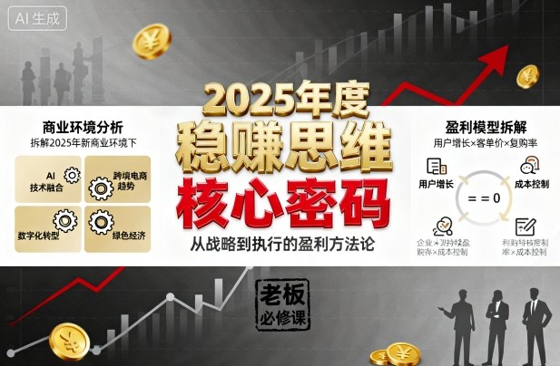 2025年度稳賺思维老板创业营，拆解2025年新商业环境下，企业实现持续盈利的核心密码|HOOK协议网