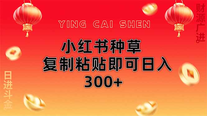 小红书种草无脑操作复制粘贴即可日入300+|HOOK协议网
