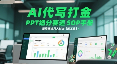 AI代写打金，PPT细分赛道SOP手册，蓝海赛道月入过W【附工具】|HOOK协议网