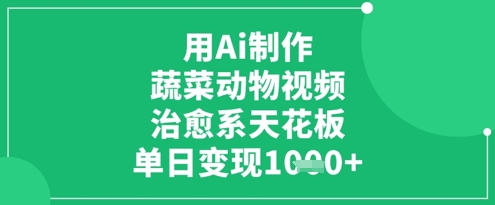用Ai制作蔬菜动物视频，治愈系天花板，单日变现1k|HOOK协议网