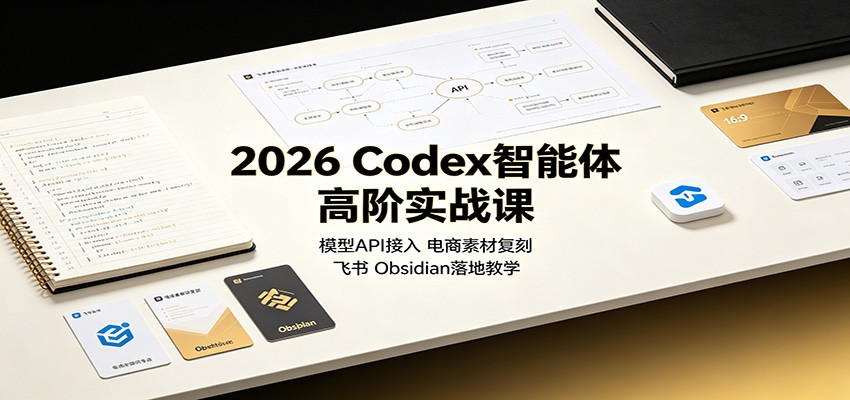 2026 Codex智能体高阶实战课：模型API接入，电商素材复刻，飞书Obsidian落地教学|一人科技OPC聚合软件
