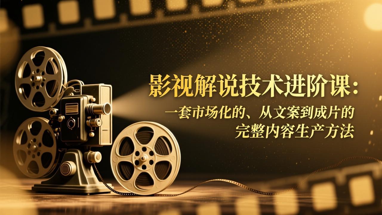 影视解说技术进阶课：一套市场化的、从文案到成片的完整内容生产方法|HOOK协议网