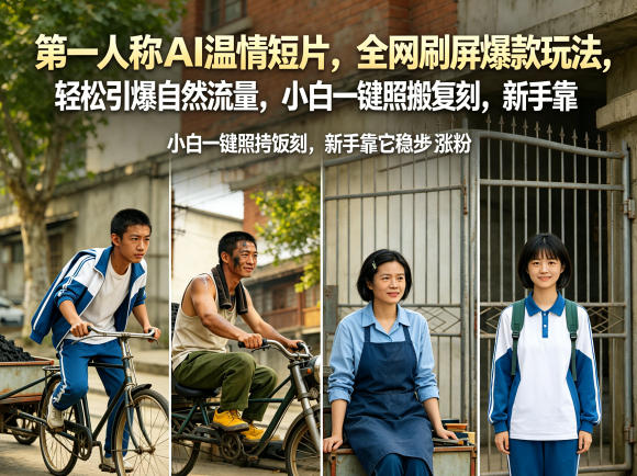 第一人称AI温情短片，全网刷屏爆款玩法，轻松引爆自然流量，小白一键照搬复刻，新手靠它稳步涨粉|一人科技公司导航
