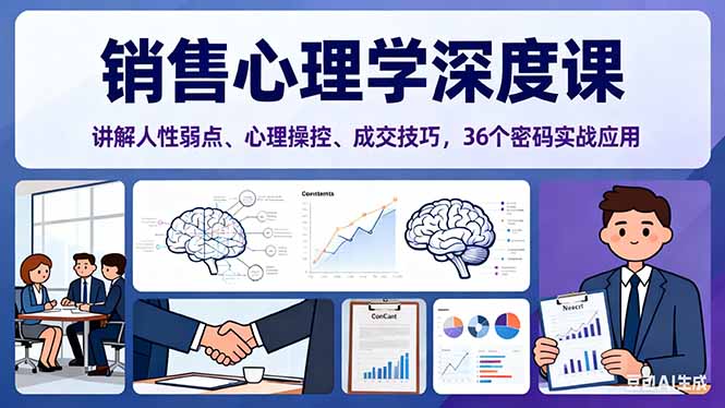 销售心理学深度课，讲解人性弱点、心理操控、成交技巧，36个密码实战应用|HOOK协议网