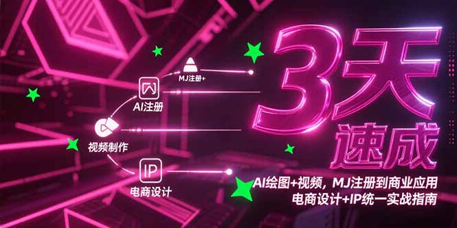 3天速成AI绘图+视频，MJ注册到商业应用，电商设计+IP统一实战指南|HOOK协议网