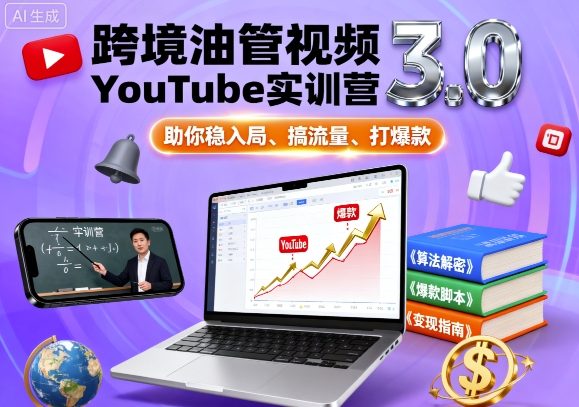 跨境油管视频YouTube实训营3.0，助你稳入局、搞流量、打爆款|HOOK协议网