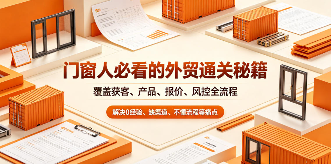 门窗人必看的外贸通关秘籍，块覆盖获客、产品、报价、风控全流程，解决0经验、缺渠道、不懂流程等痛点|一人科技公司导航