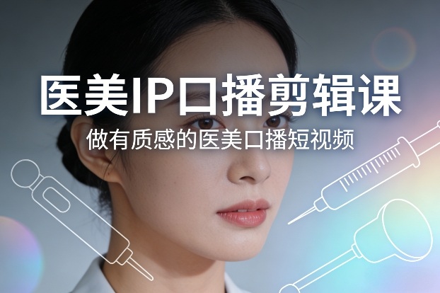 医美IP口播剪辑课，做有质感的医美口播短视频|协议软件打粉软件