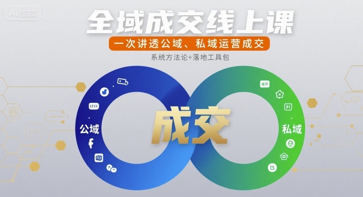 全域成交线上课，一次讲透公域、私域运营成交|HOOK协议网