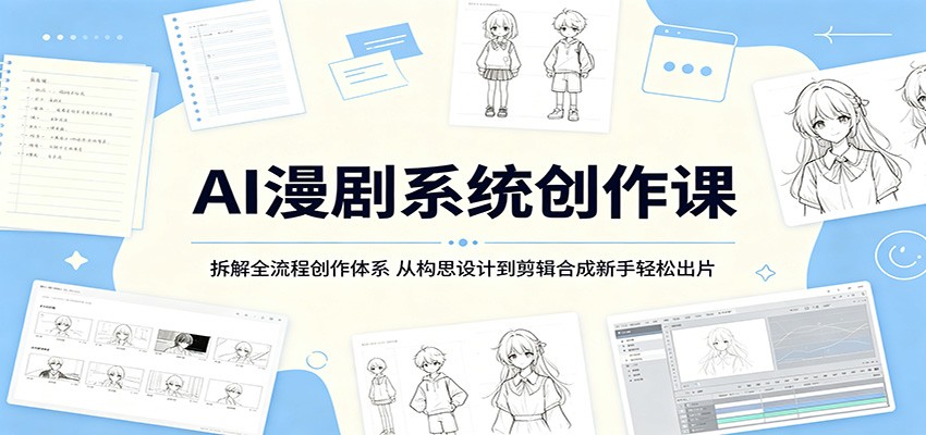 AI漫剧系统创作课：拆解全流程创作体系，从构思设计到剪辑合成新手轻松出片|一人科技公司导航