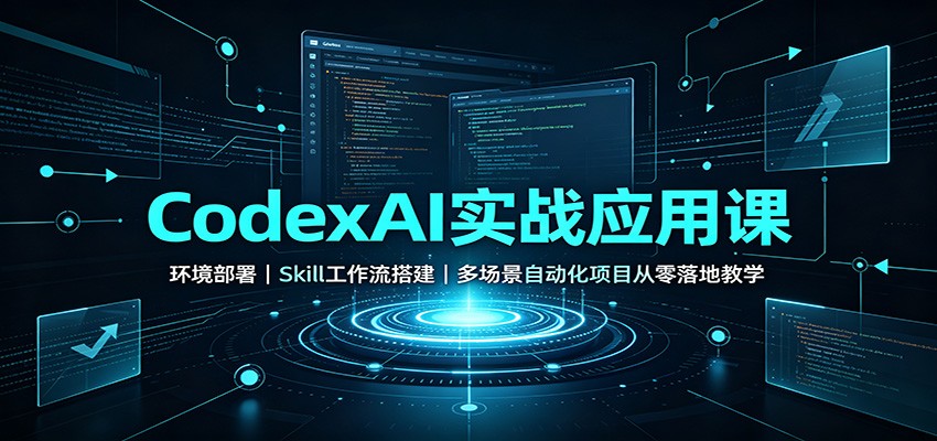 CodexAI实战应用课：环境部署Skill工作流搭建，多场景自动化项目从零落地教学|一人科技OPC聚合软件