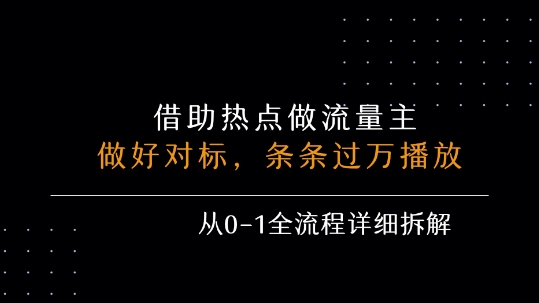 借力热点，乘顺风车玩流量主，条条过万播放， 每月收益5k+，从0-1全流程详细拆解|HOOK协议网
