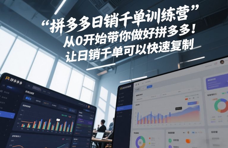 拼多多日销千单训练营，从0开始带你做好拼多多，让日销千单可以快速复制(更新26年9月)|一人科技OPC聚合软件