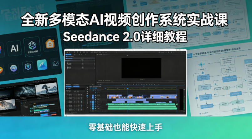 全新多模态AI视频创作系统实战课，Seedance 2.0详细教程，零基础也能快速上手|一人科技公司导航